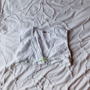 LF super cropped white tank